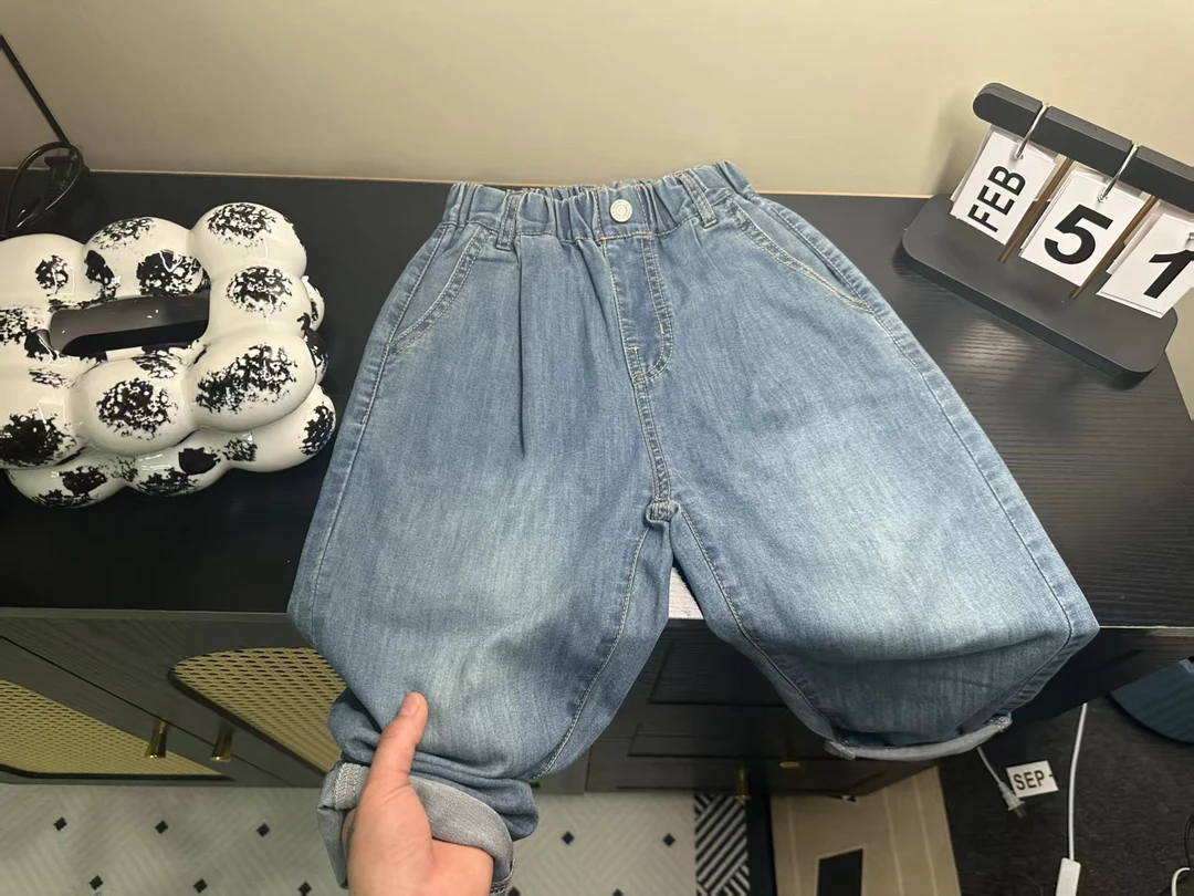 2025新款男童天丝牛仔夏装时尚百搭长裤中大童夏款薄款冰感软牛仔