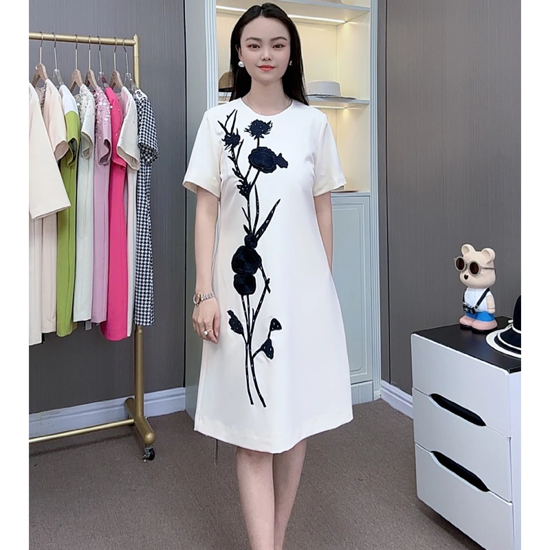 高贵气质连衣裙女夏2025新款轻奢高级感小个子宽松减龄A子群