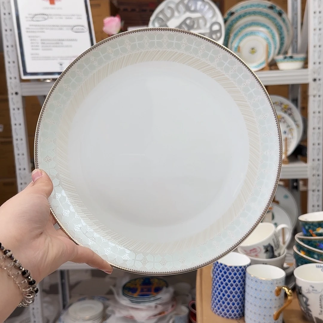 骨瓷高骨10.5英寸平盘27cm一个外贸骨瓷