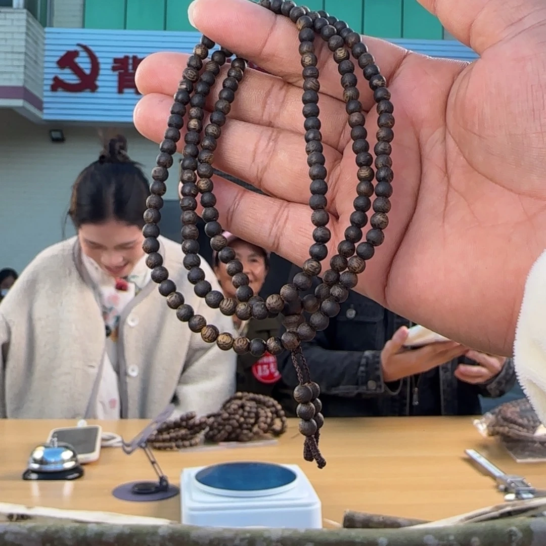 沉香手串棋楠沉水圆珠4mm多圈8克多样性发一