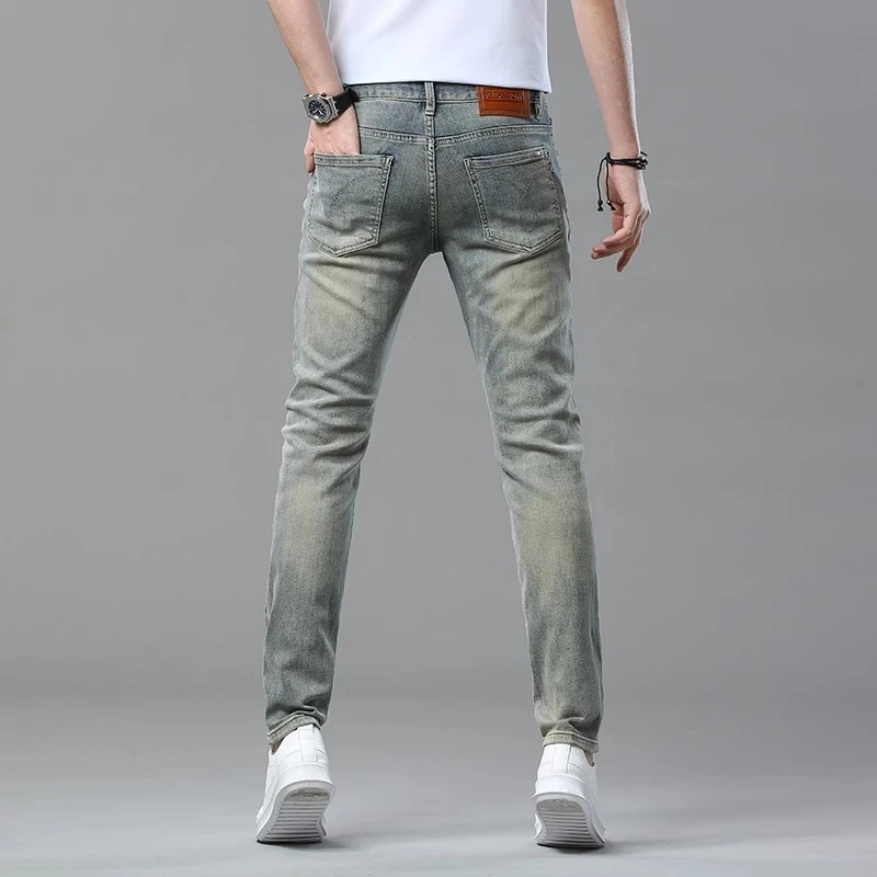 柏雷斯沃牛仔裤男款爆款2025新款春秋美式薄款直筒修身小脚裤子男