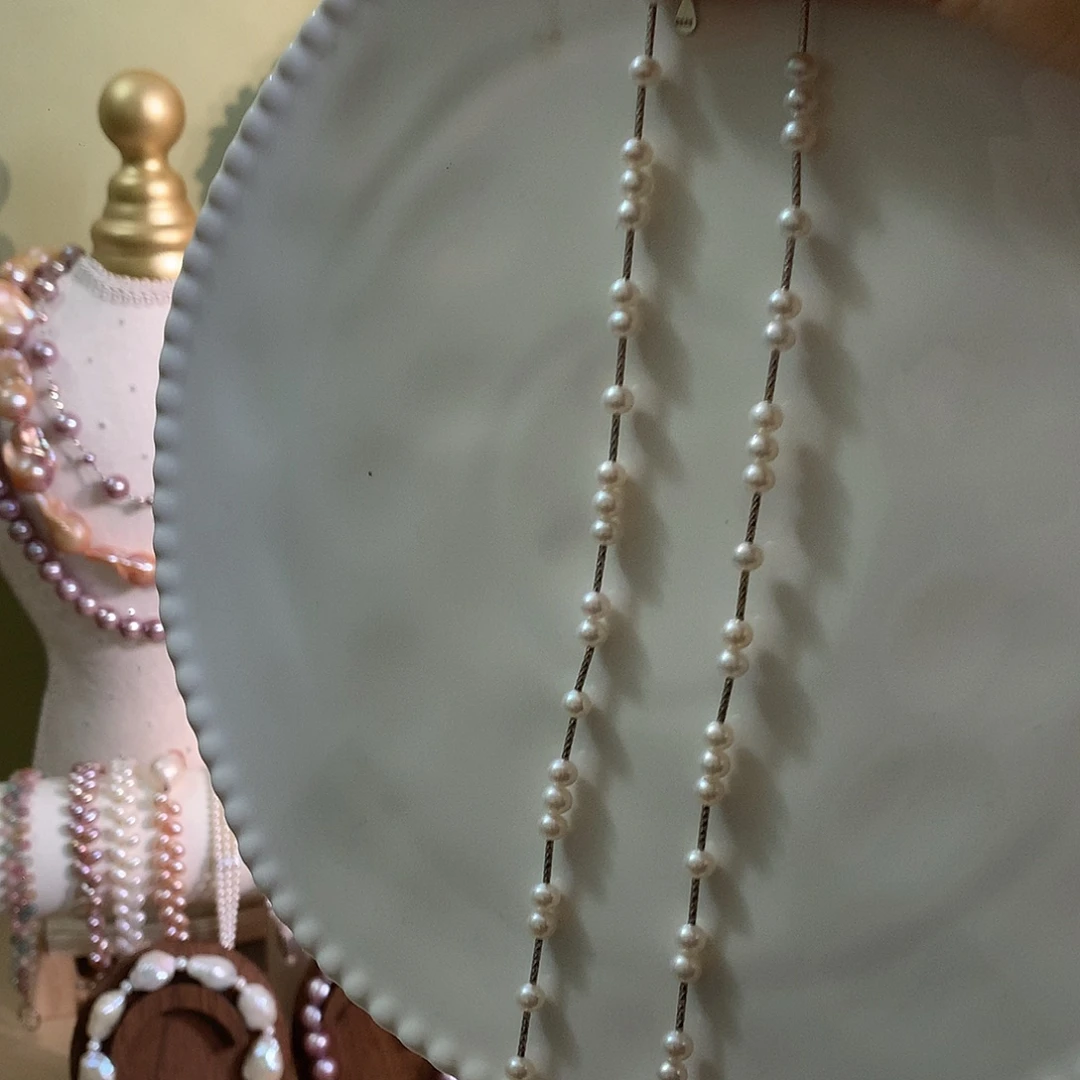 颈饰淡水珍珠银S925镶嵌福利款满天星