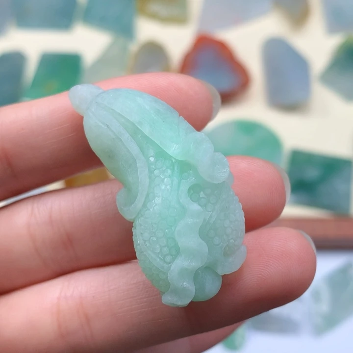 定制翡翠未镶嵌天然缅甸翡翠包抛光