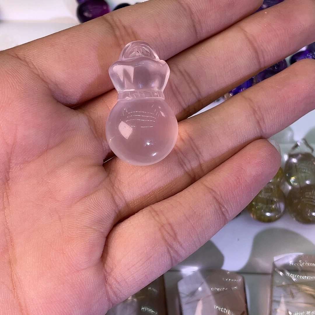 颈饰水晶未镶嵌粉水晶钱袋子