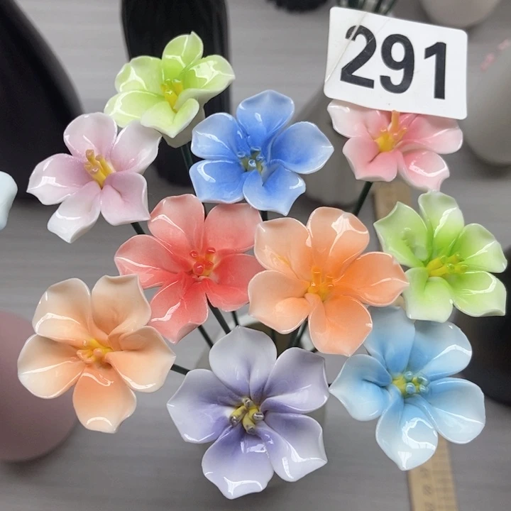 陶瓷手工制作陶瓷花10朵樱花