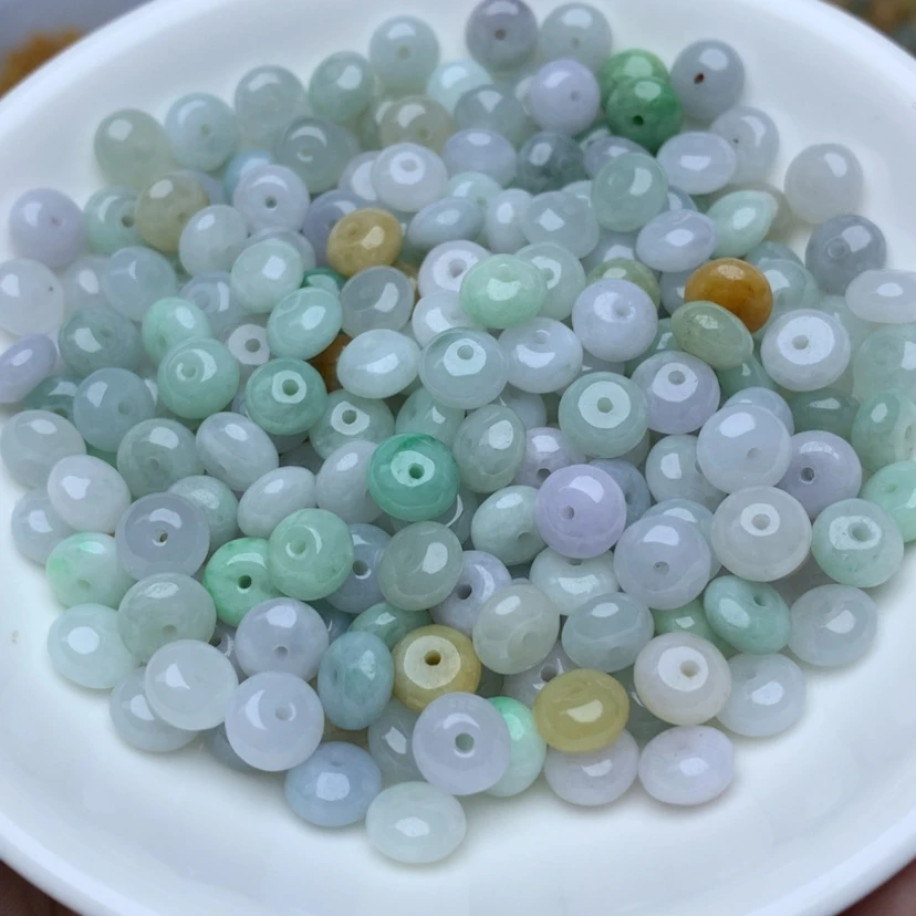 【闪购商品】翡翠手链未镶嵌卡4*7冰胶三彩鼓珠40颗