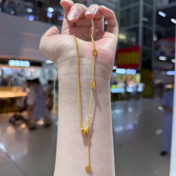 合金项链 小蛮腰套链坠链百搭轻奢时尚精致经典