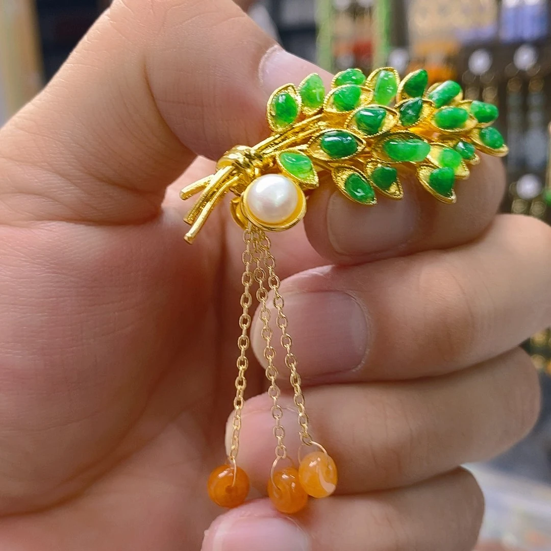 翡翠合金耳饰翡翠