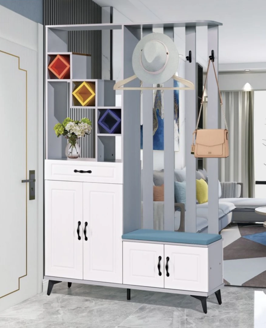 1米 1米2灰白隔断玄关鞋柜客厅屏风门厅屏风衣帽家用