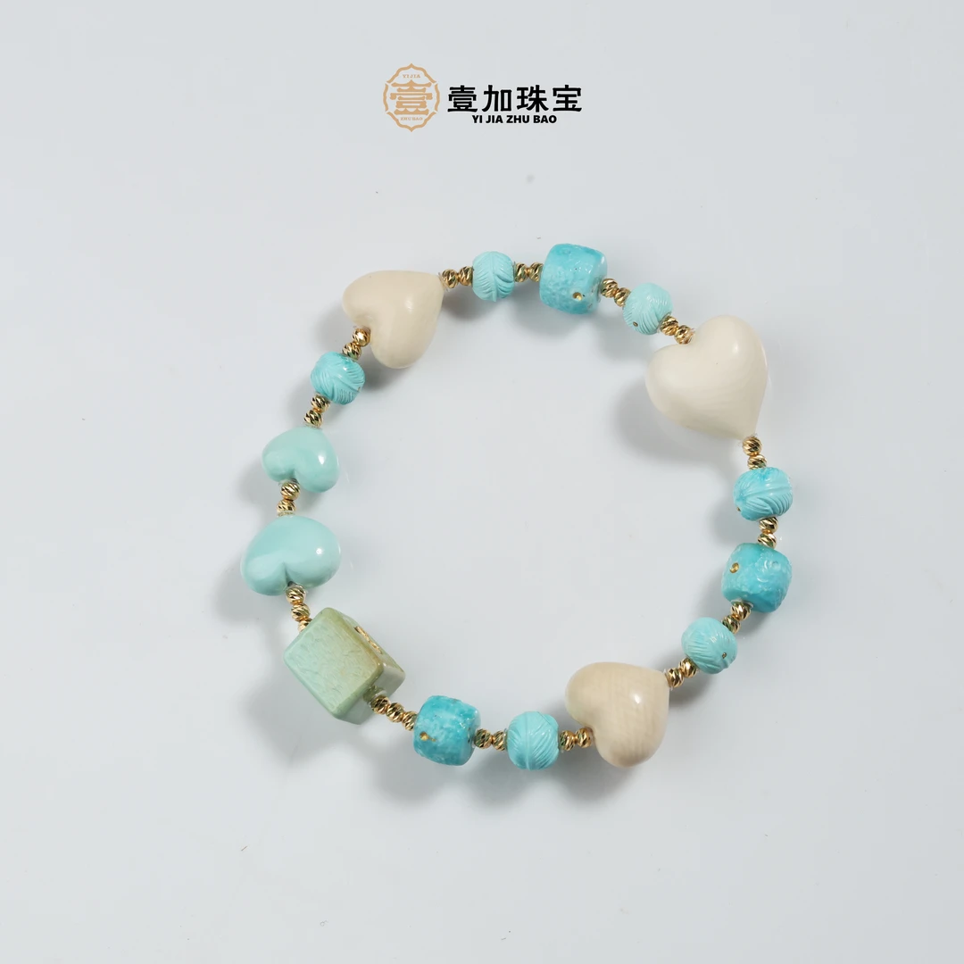 壹加师姐|手工设计18k松石多宝手串多样性发一8374X