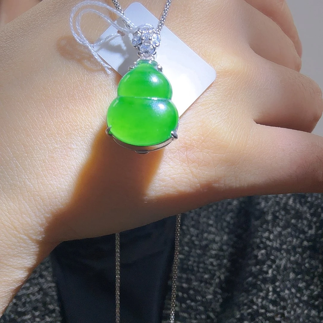 翡翠银S925镶嵌吊坠(不含链)