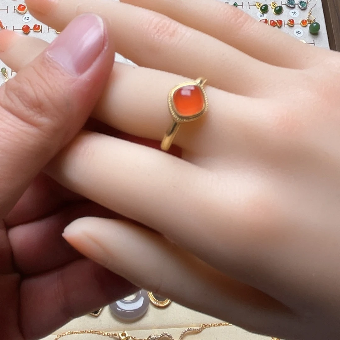 和田玉戒指银S925镶嵌