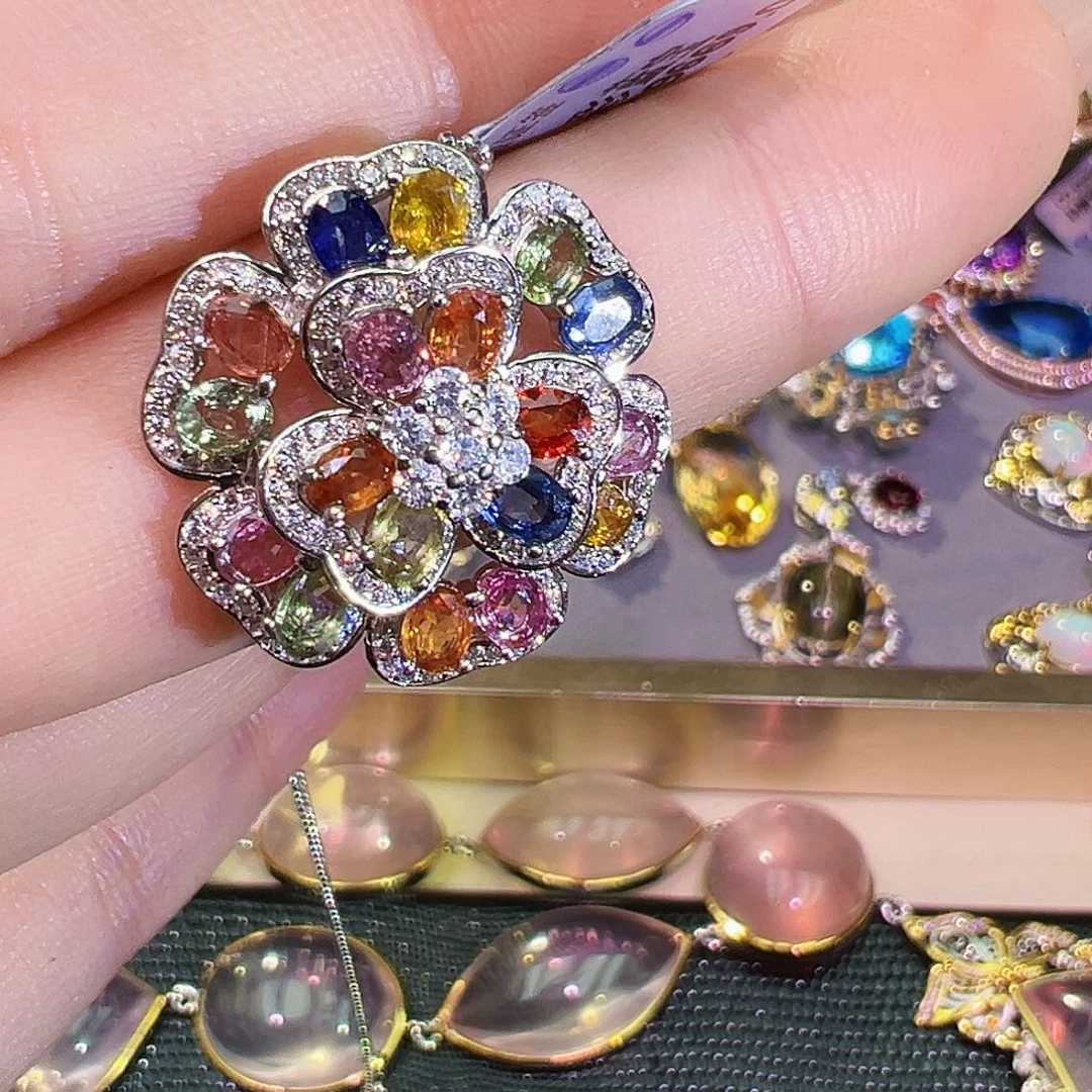 吊坠蓝宝石银S925镶嵌