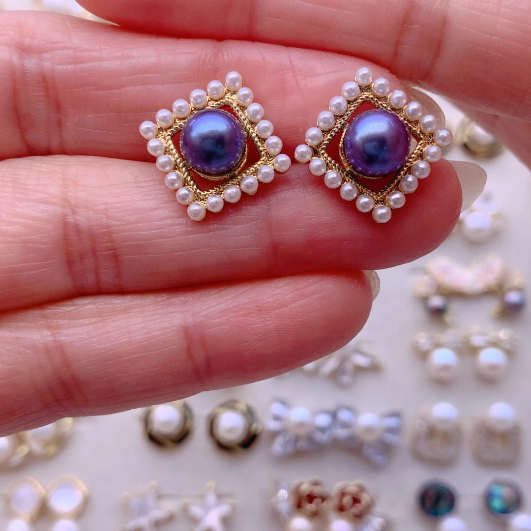 合金耳饰淡水珍珠