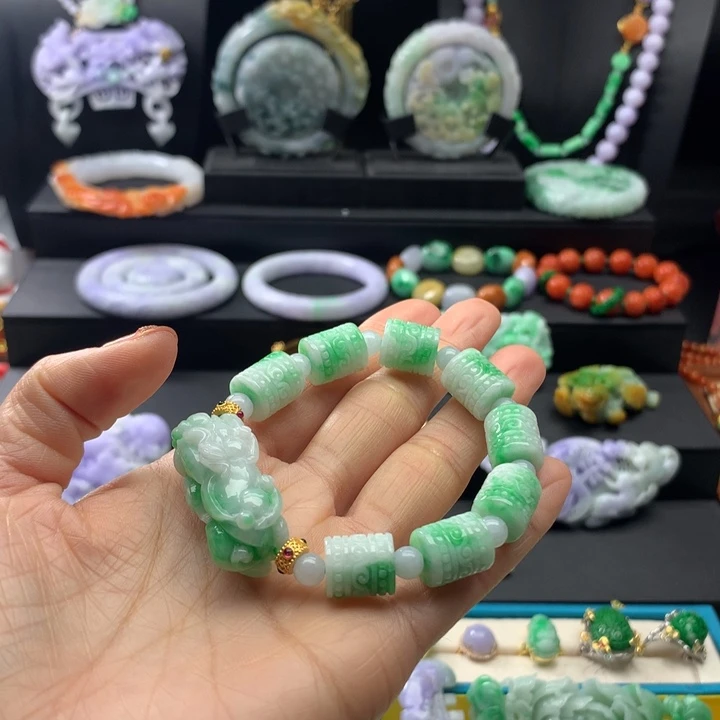 翡翠手链未镶嵌翡翠手串