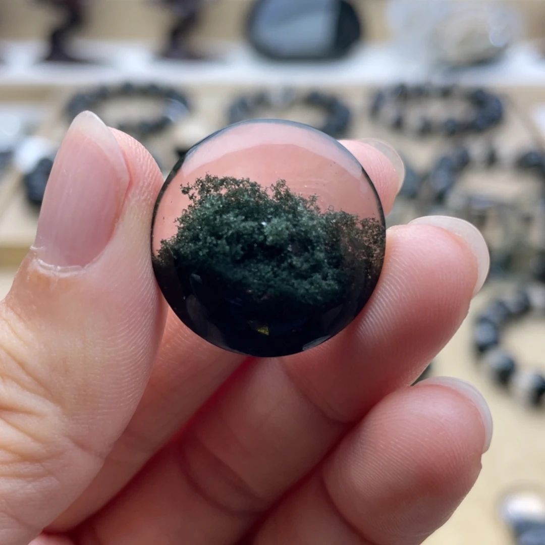 未镶嵌颈饰水晶绿幽灵聚宝盆圆牌