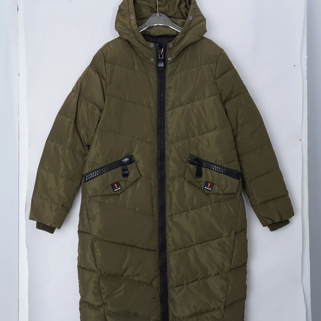 Nanerlly 2024长款纯色三折90白鸭绒羽绒服24DLL-1201