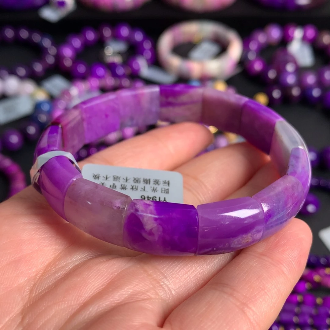 苏纪石（舒俱来）未镶嵌冰种樱花镯排