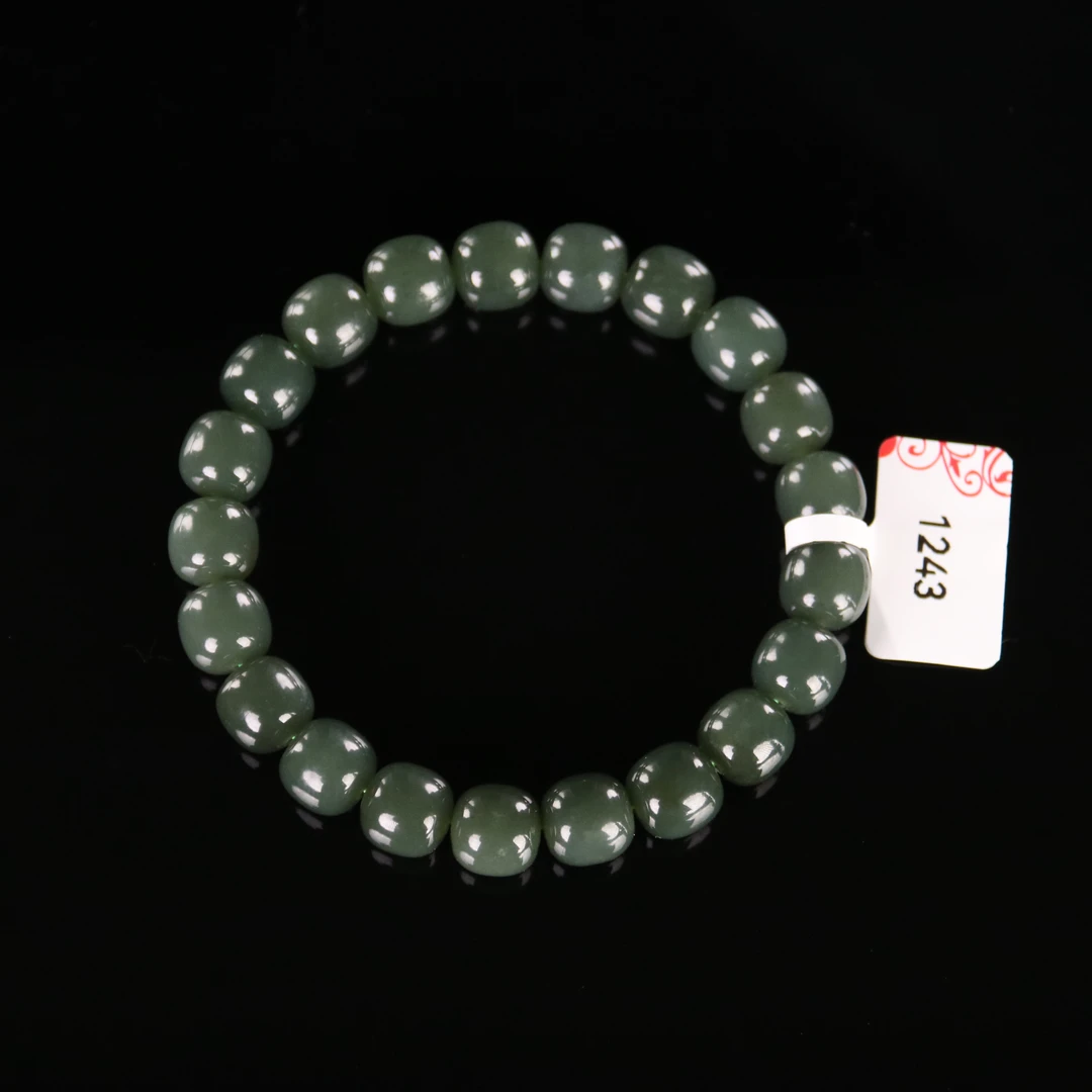 BH1243 和田玉老型珠手串卡10