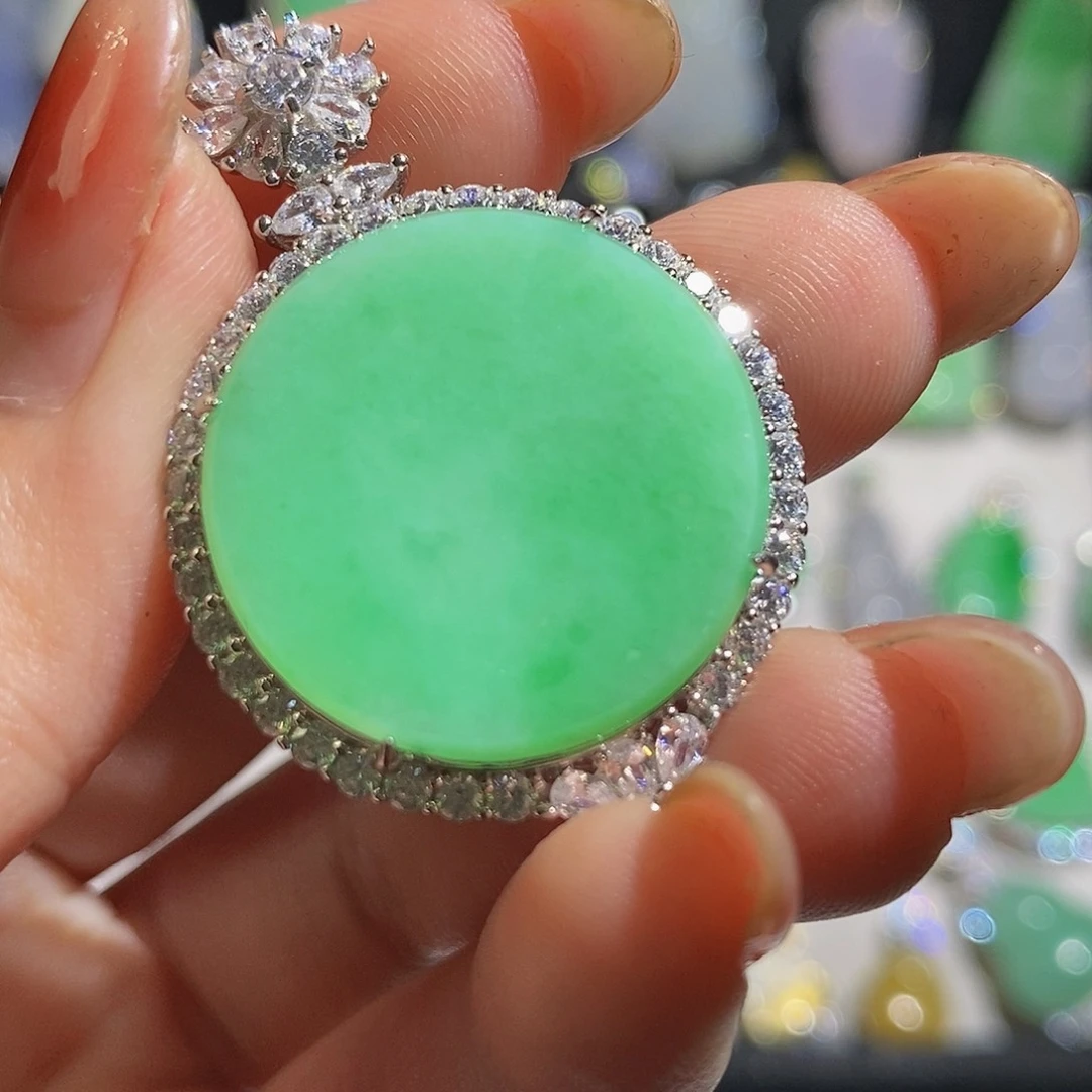 翡翠颈饰银S925镶嵌?****?天然翡翠