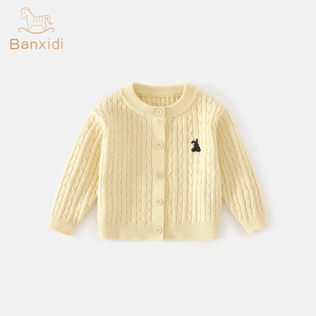 班喜迪女童毛衣秋装新款宝宝开衫儿童洋气秋季针织衫秋冬外套上衣