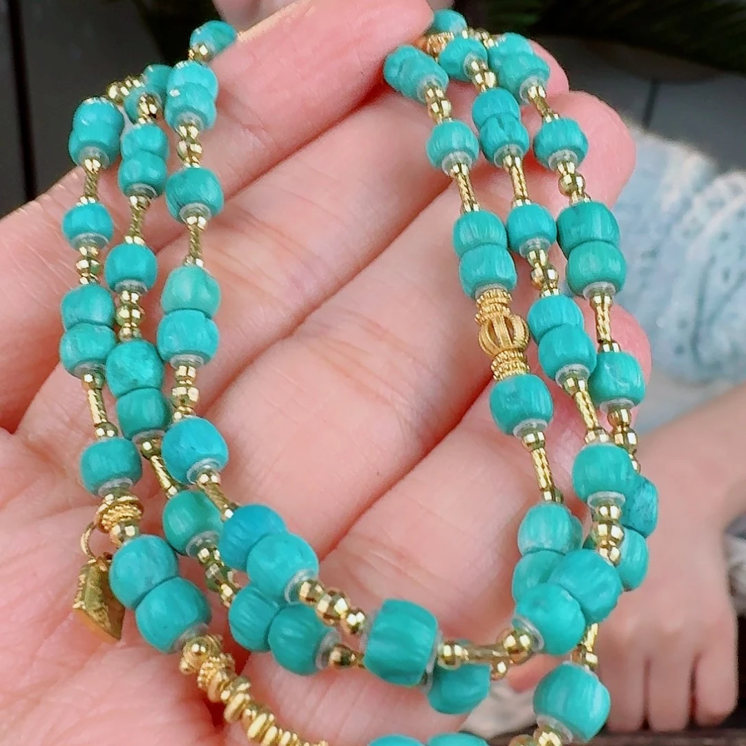 绿松石珠宝奇石18K金镶嵌