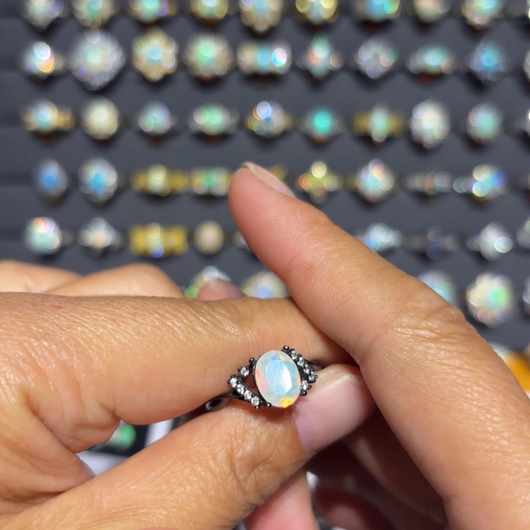 欧泊银S925镶嵌戒指