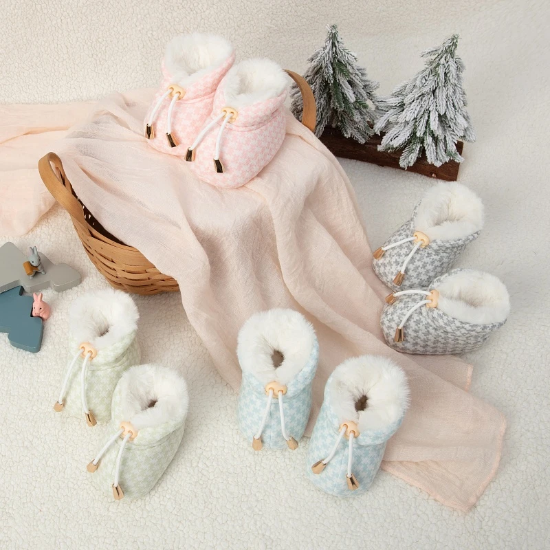 秋冬季婴儿鞋子男女宝宝鞋0-6-12个月加绒加厚软底学步鞋防掉保暖