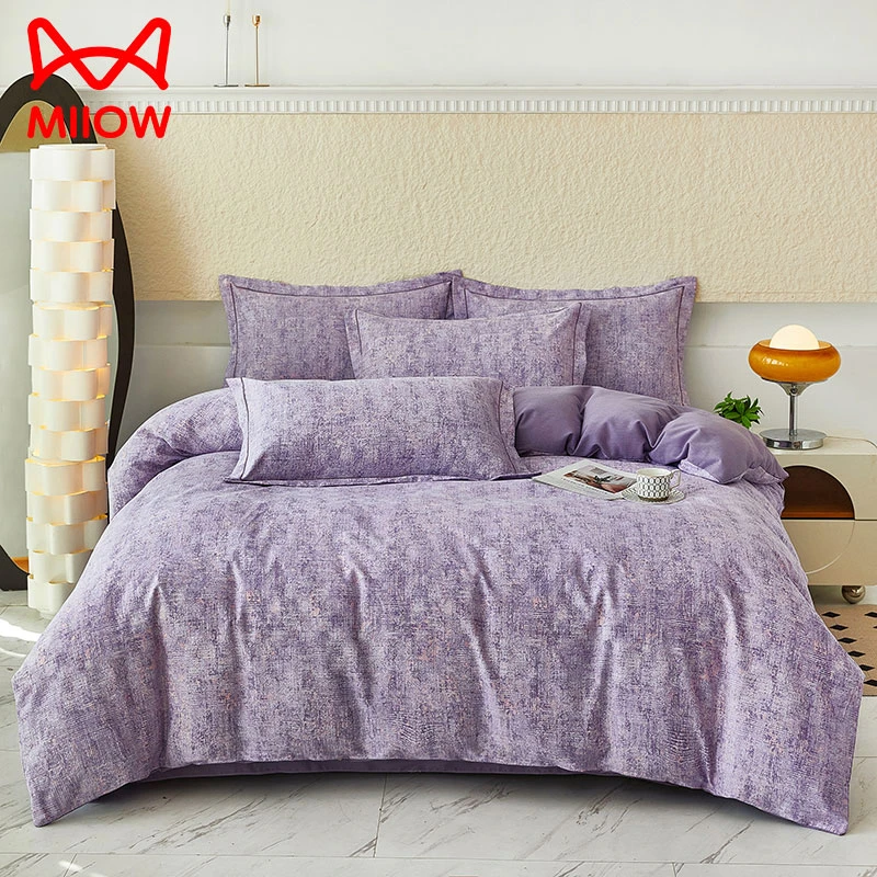 猫人简约床上四件套100纯棉全棉2025新款春季被套床单床笠三件套4