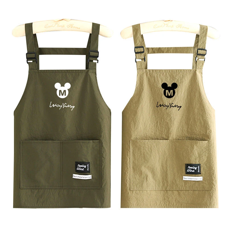 新款卡通防泼水围裙家用厨房做饭围腰短款男女餐饮专用韩版工作服