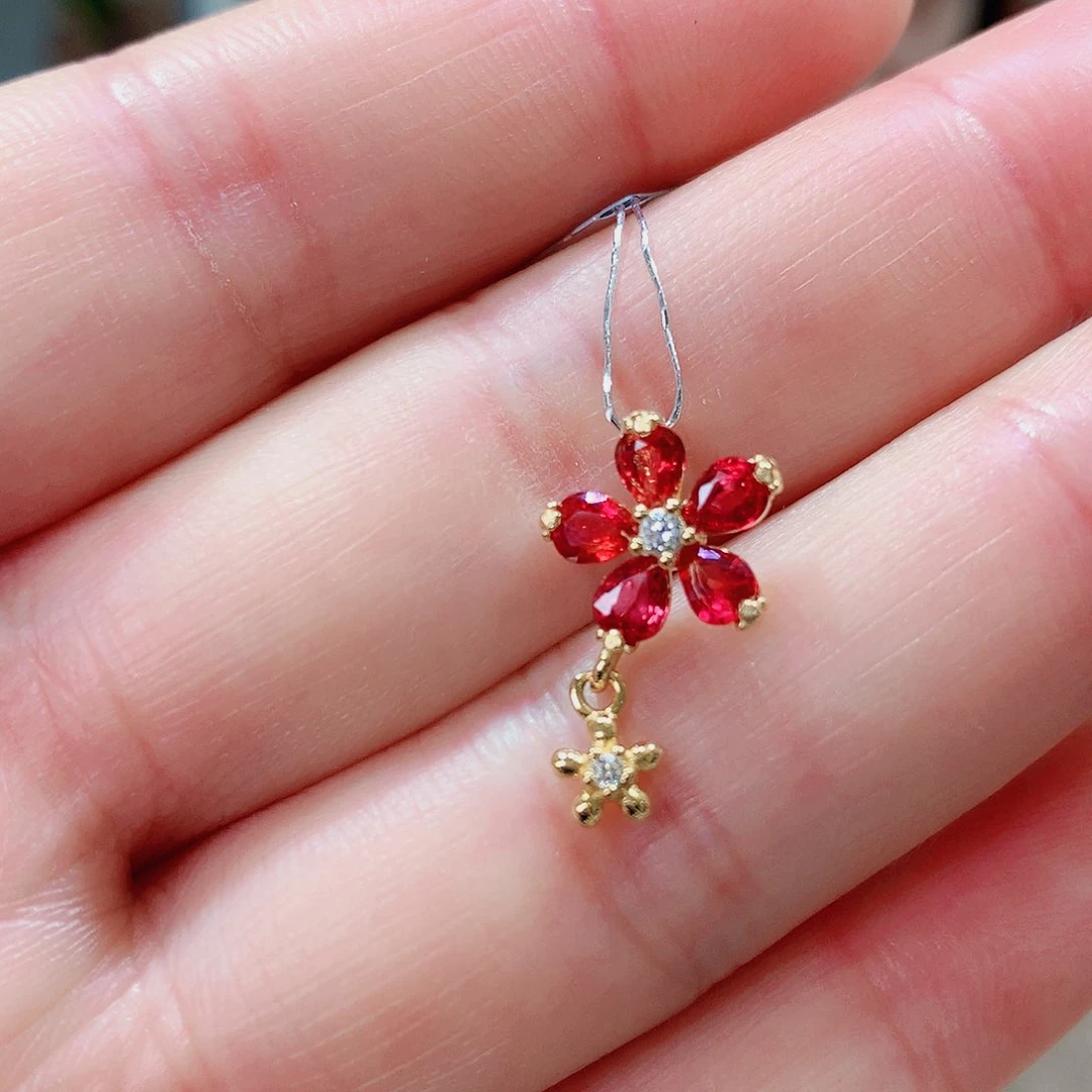 彩色蓝宝石颈饰银S925镶嵌