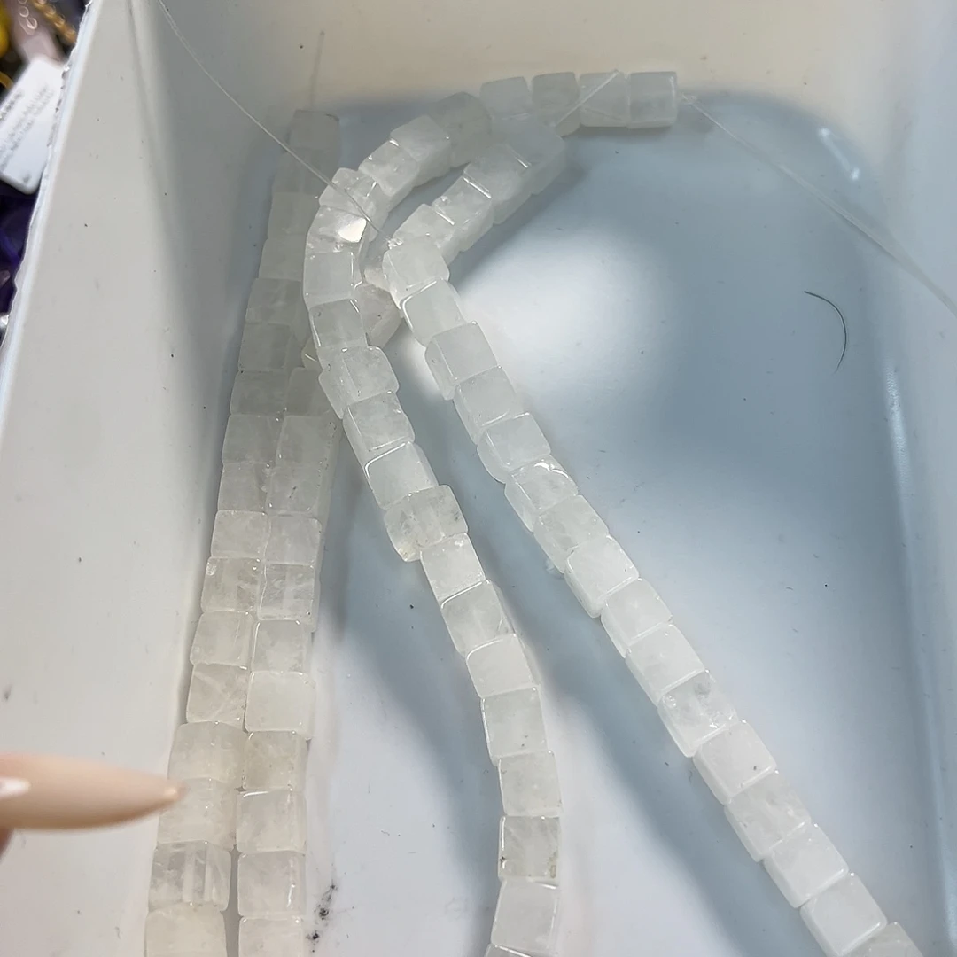 玛瑙/玉髓合金珠宝半成品白水方糖一条