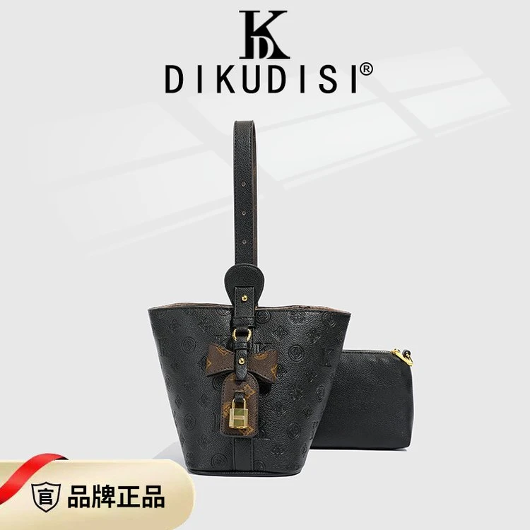 黑武士新款时尚百搭女士单肩包复古压花斜挎包大容量托特包通勤风