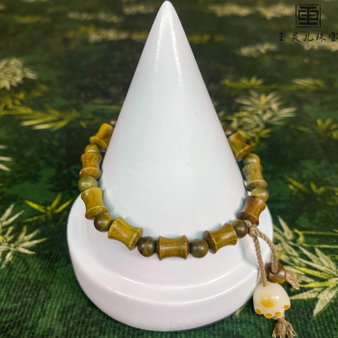 【节节高升猫爪手串】新中式国风设计款菩提根绿檀手串手持多戴手饰