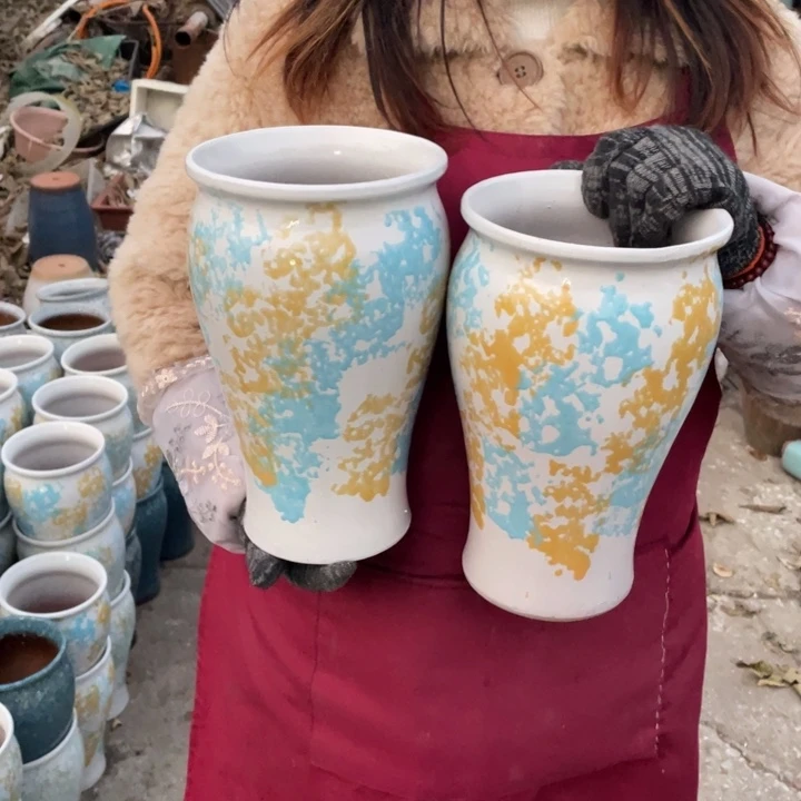 紫砂花盆口15高26瑕疵瑕疵