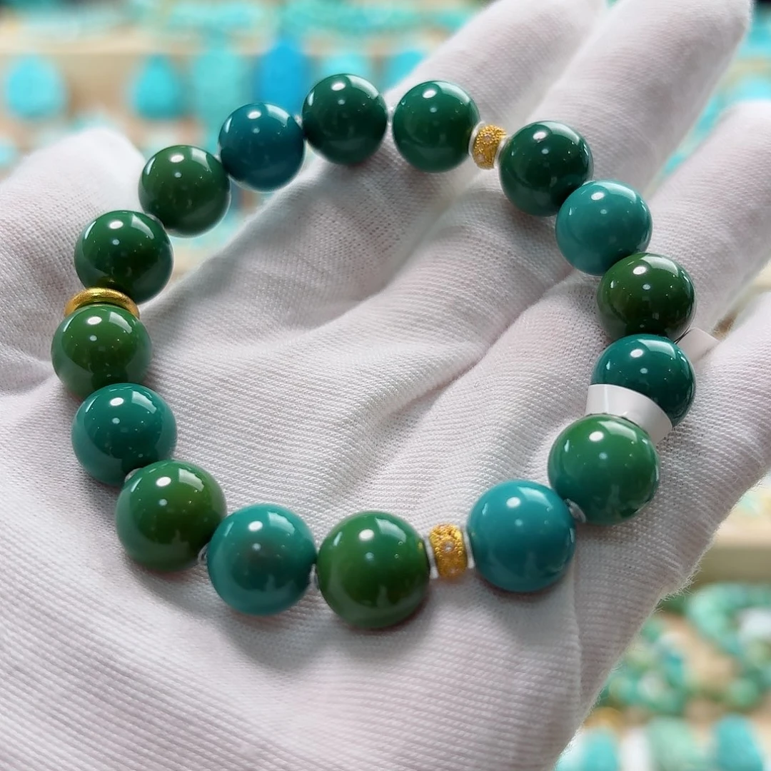 绿松石18K金镶嵌珠宝奇石