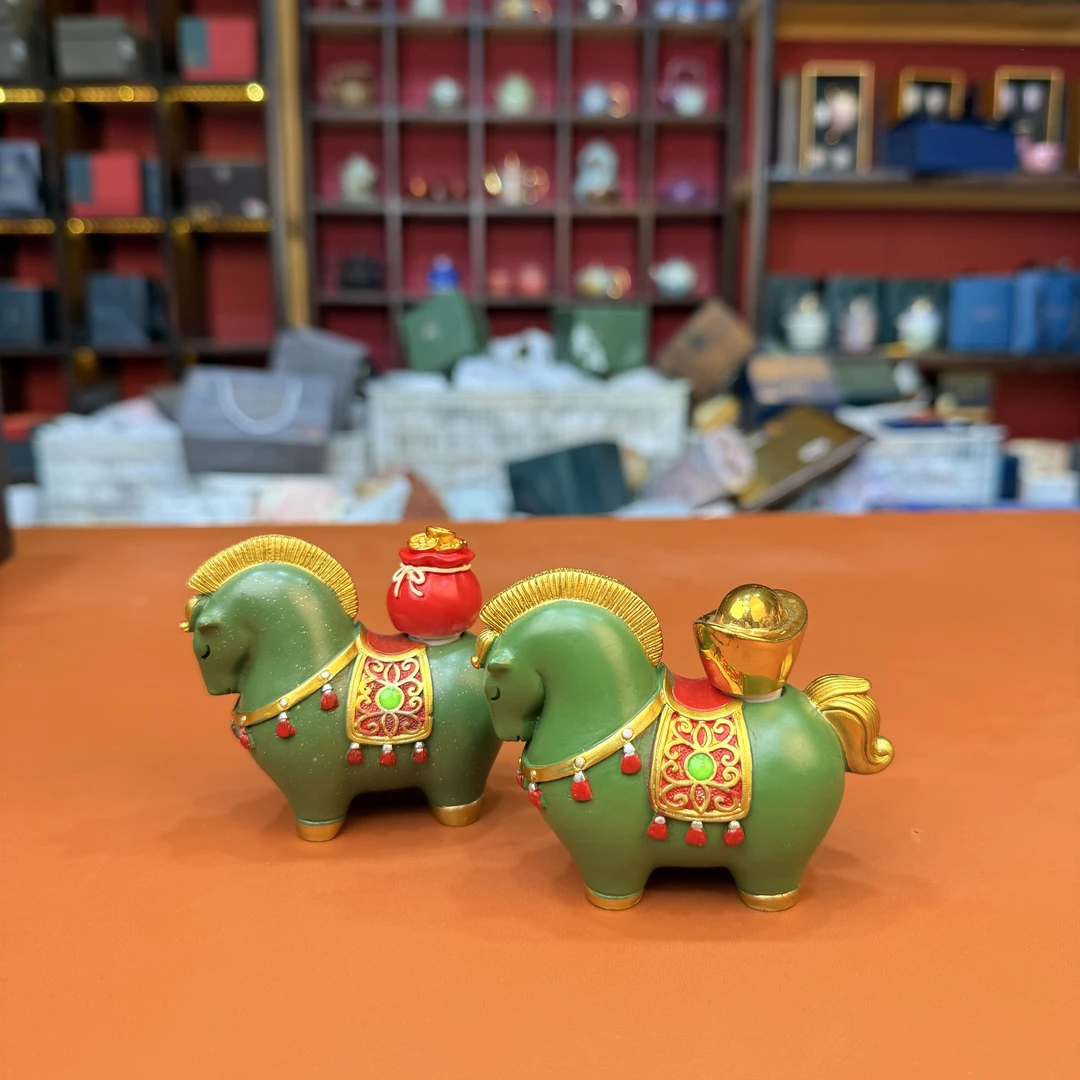 zh3567-小绿马茶宠摆件