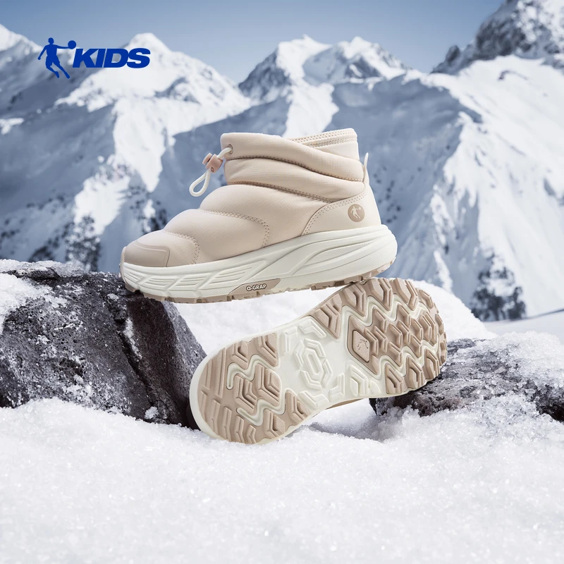 2026中国乔丹儿童女童大童冬季棉鞋加绒加厚保暖防滑时尚雪地靴童