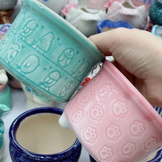 多肉绿植陶瓷花盆9.9包邮，有空