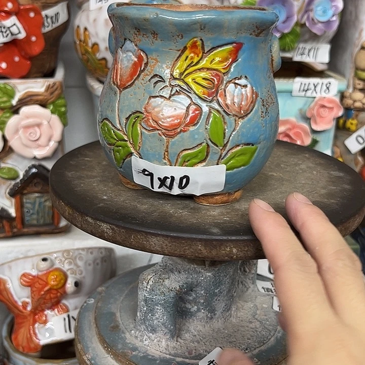 紫砂花盆粗陶材质多肉花盆