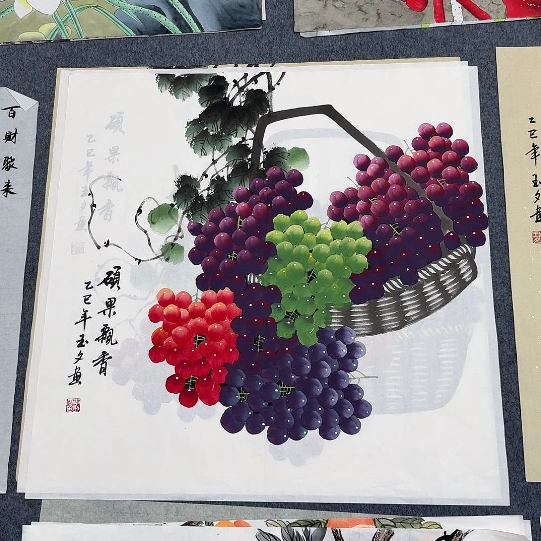 希***域国画四尺斗方70X70纯手绘作品