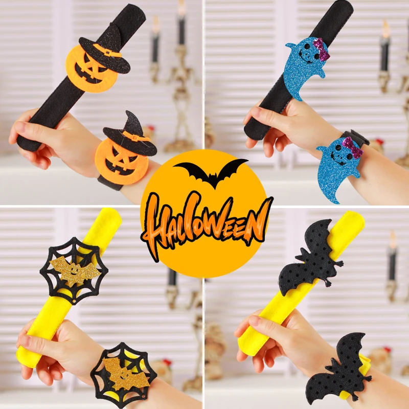 万圣节装饰品手环南瓜幽灵蜘蛛啪啪圈幼儿园男女装扮儿童创意礼品