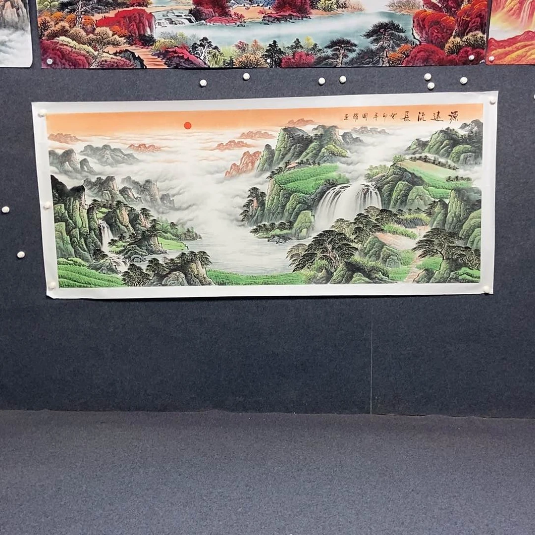 国画小八尺山水一副