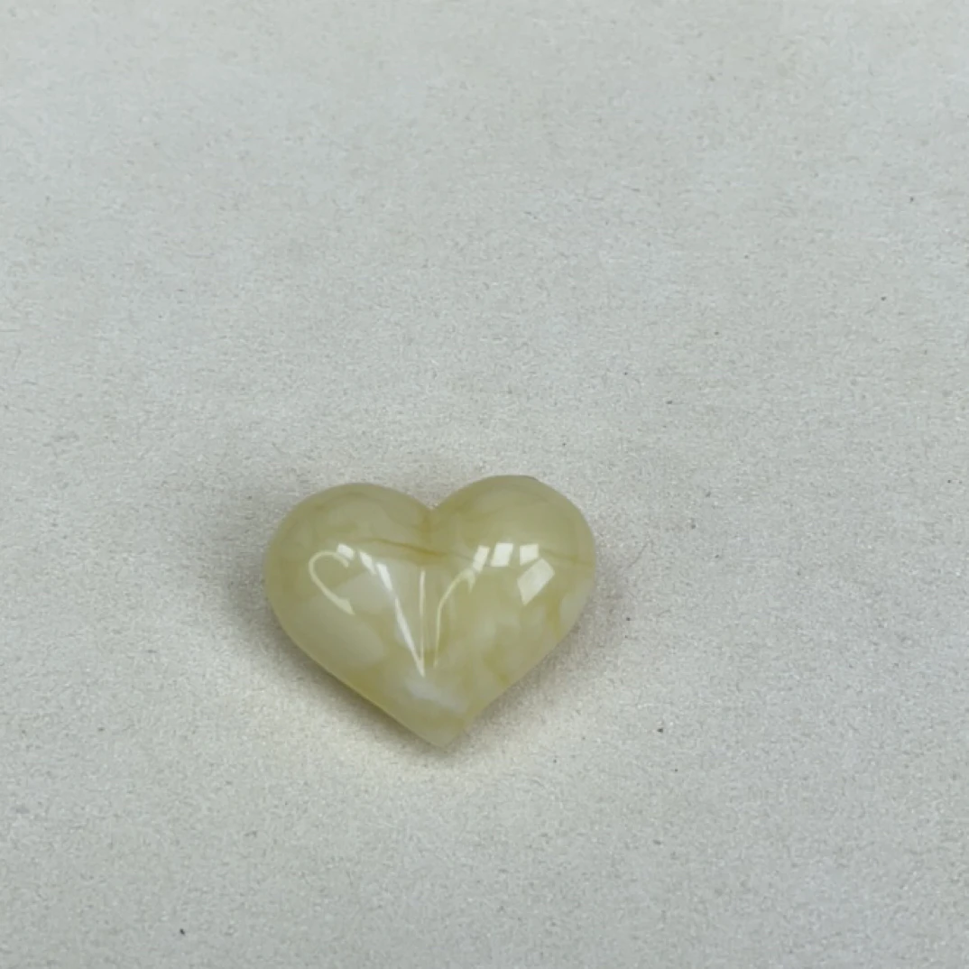 灰度珠宝天然原矿琥珀蜜蜡浓白妖花爱心吊坠 10号