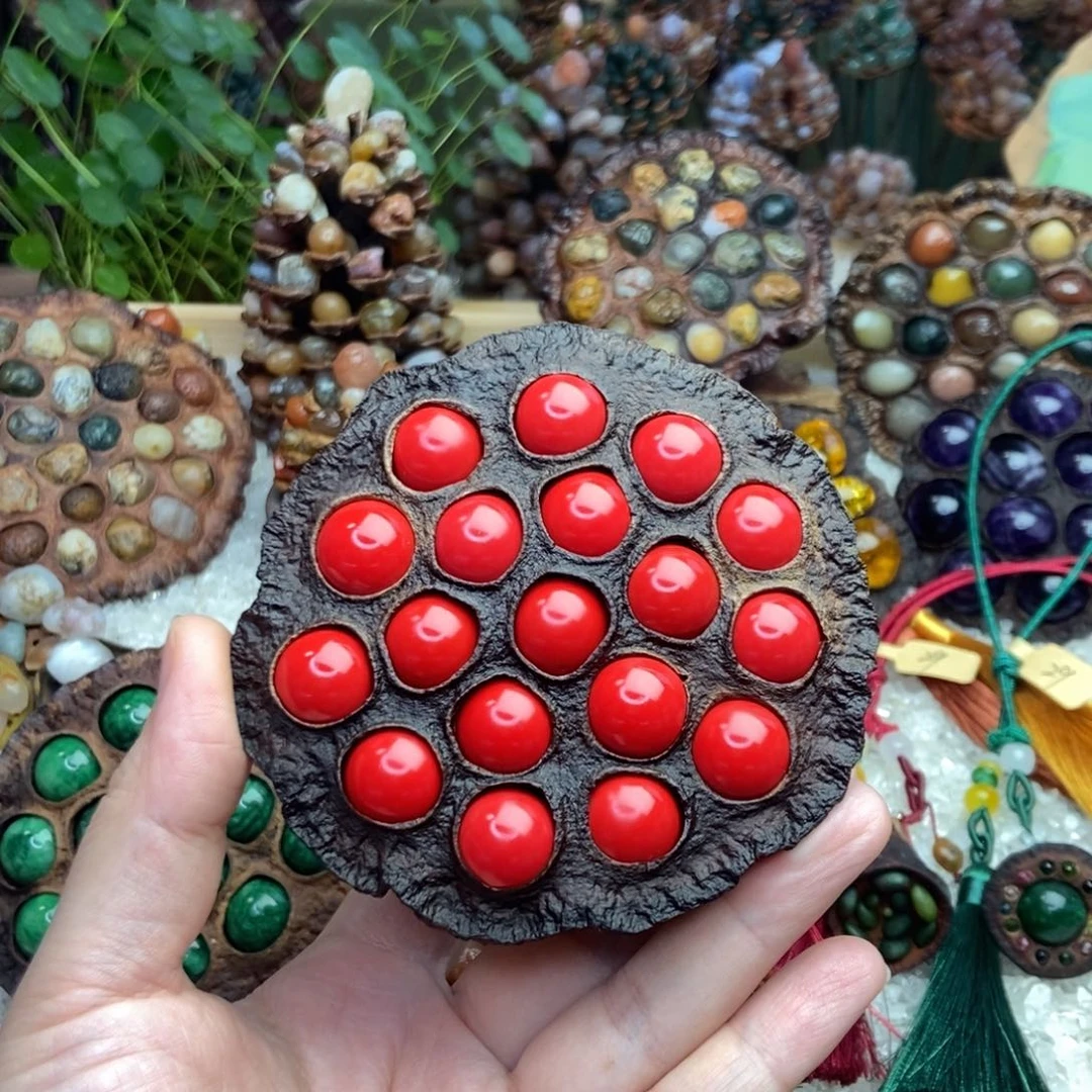 石材木石院子莲蓬摆件