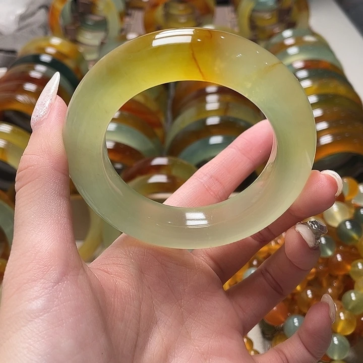 蛇纹石玉未镶嵌手镯54.5