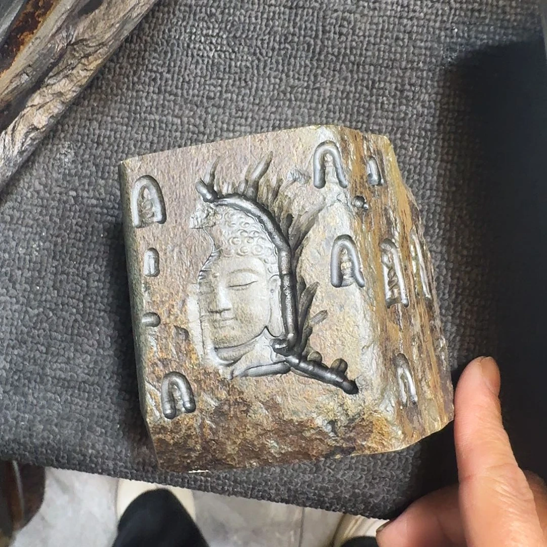 歙砚石刻香插摆件