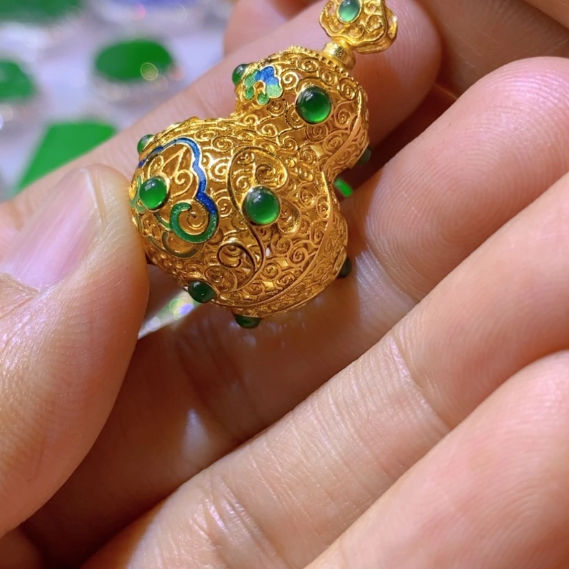 【闪购商品】翡翠挂件银S925镶嵌天然翡翠