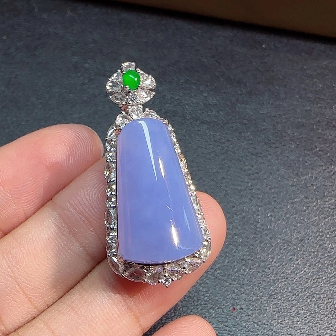 翡翠18K金镶嵌吊坠(不含链)无事牌