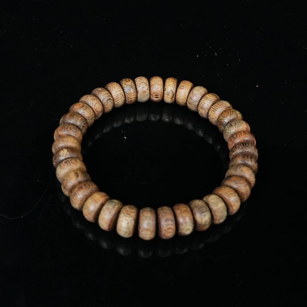 6280 苏门达腊沉香金丝结平安扣手串 1.1x0.6cm 9.81g